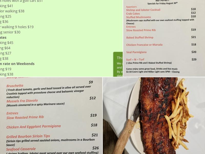 Cedar Knob Restaurant Menu