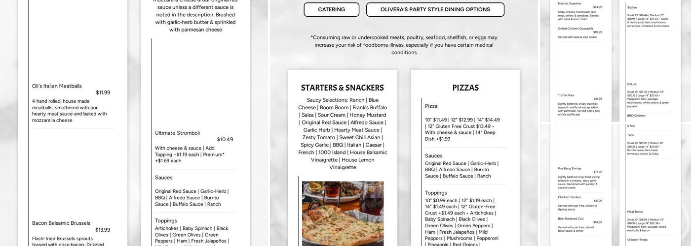 Olivera's Restaurant Menu