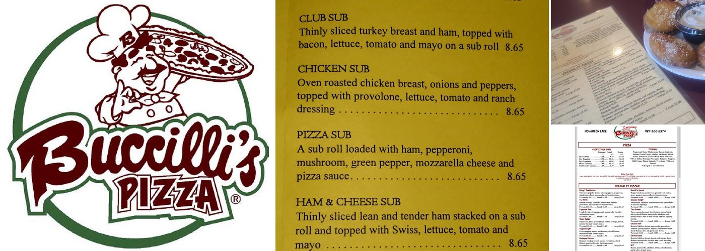 Buccilli's Pizza Menu