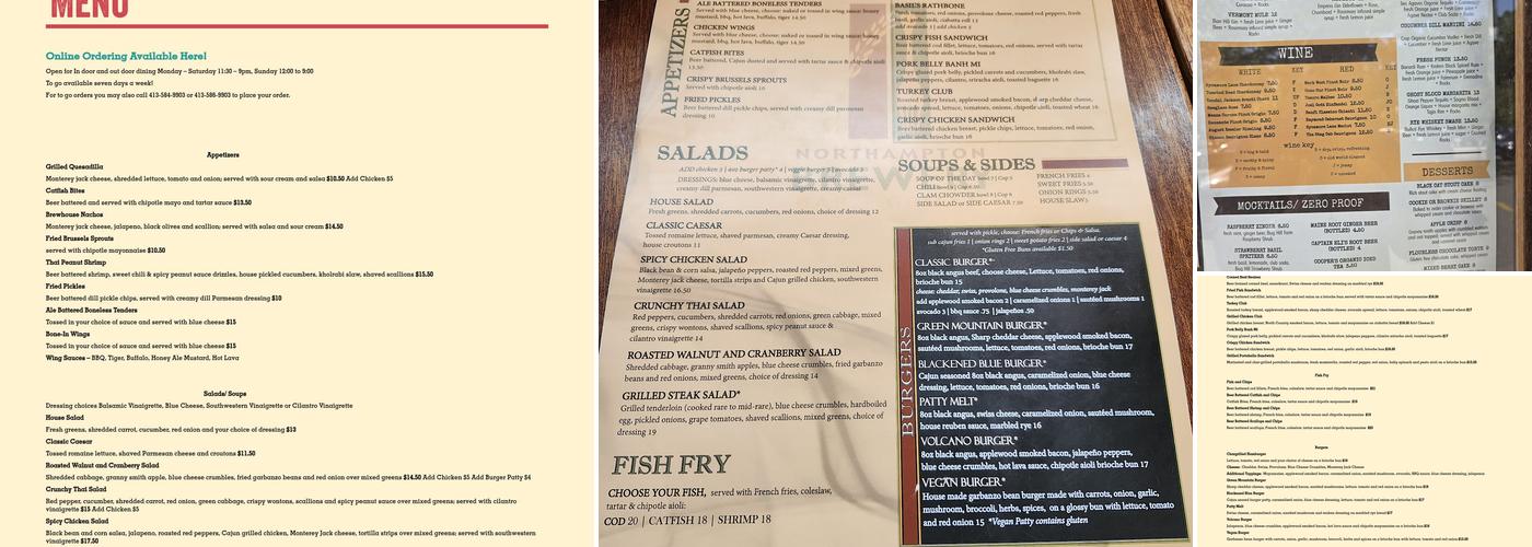 Northampton Brewery Menu