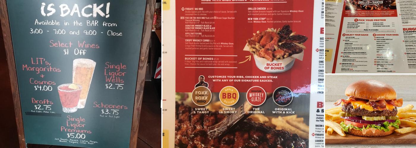 TGI Fridays Menu