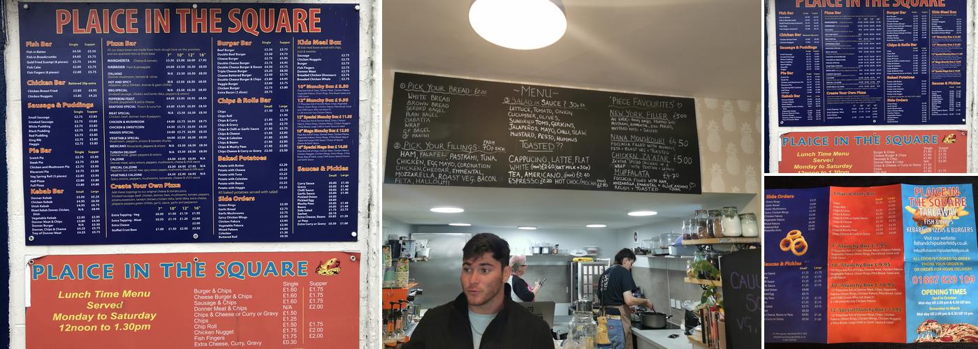 The Plaice In Square Menu