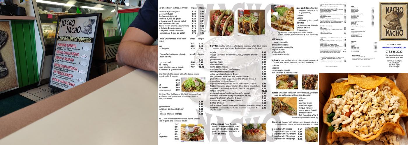 Macho Nacho Menu