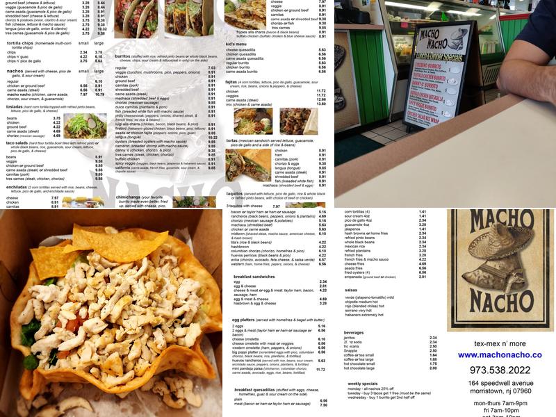 Macho Nacho Menu
