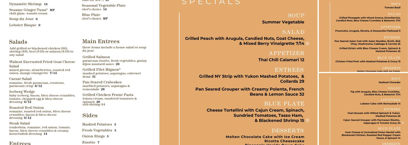 6th and Main Menu