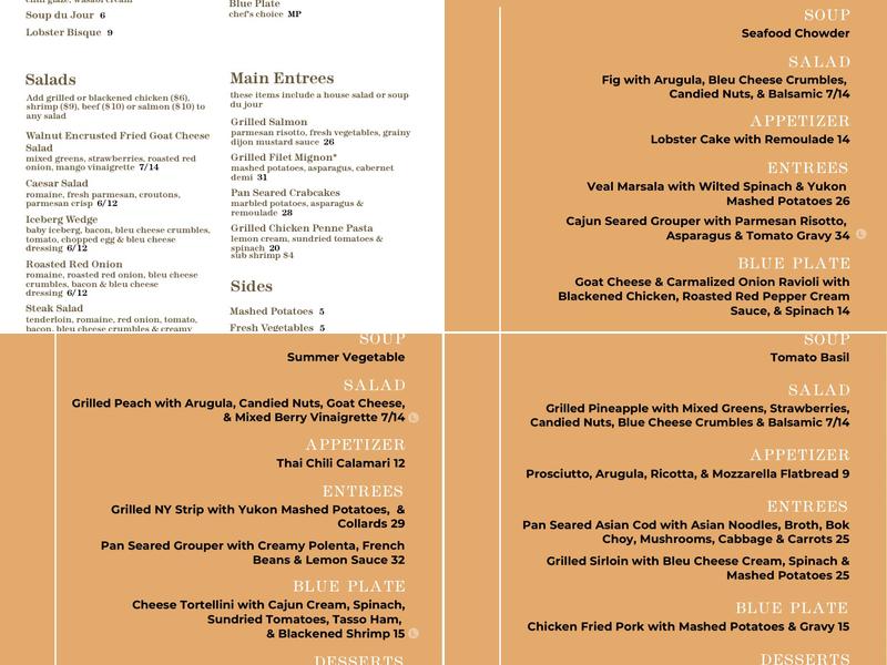 6th and Main Menu
