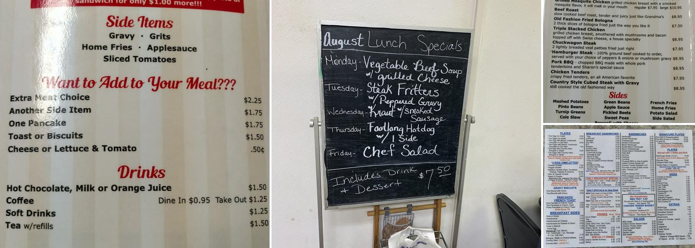 Sharons Cafe Menu