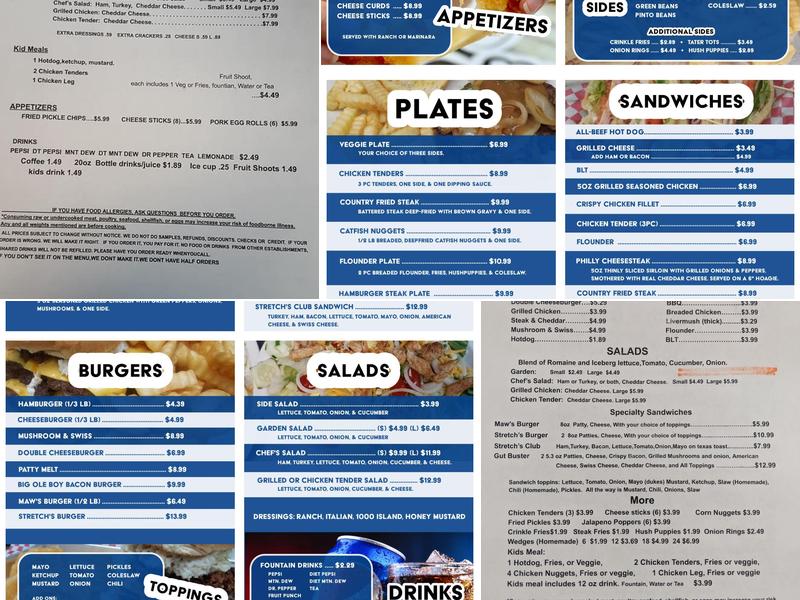 Stretch's Cafe Menu
