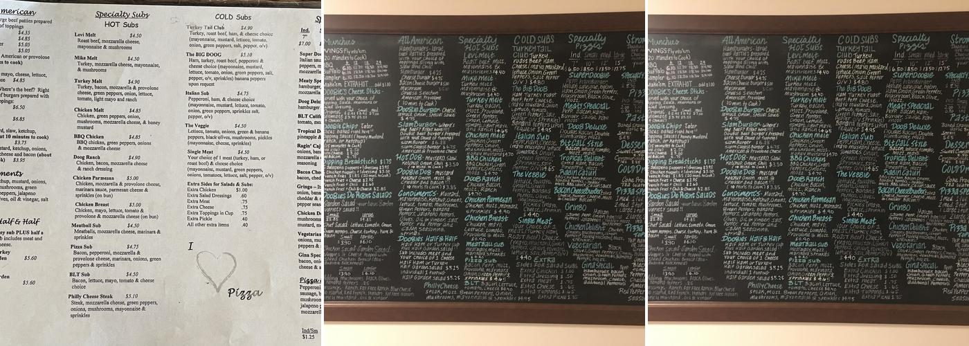 Doogie's Pizza & Subs Menu