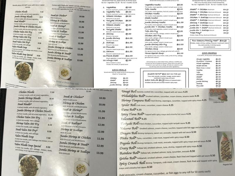 Oishii Japanese Restaurant Menu