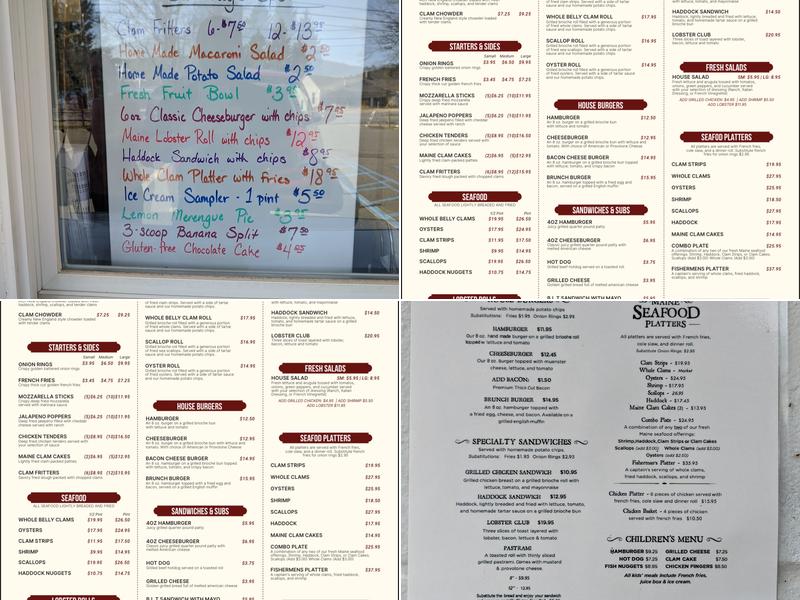 Holland's Maine Attraction Menu