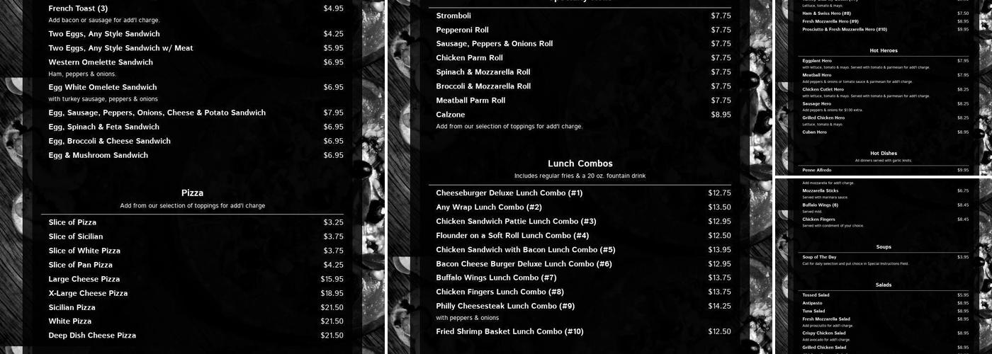 Burger Stop Menu