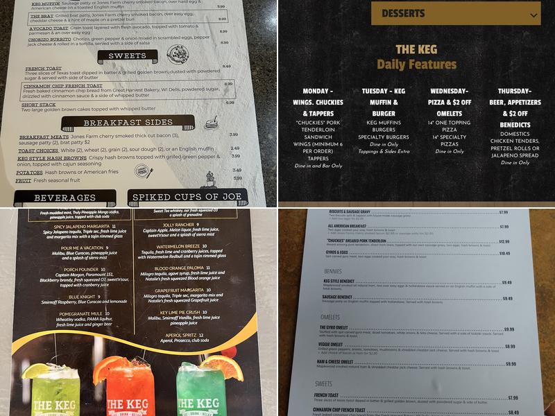 The Keg & The Patio Menu