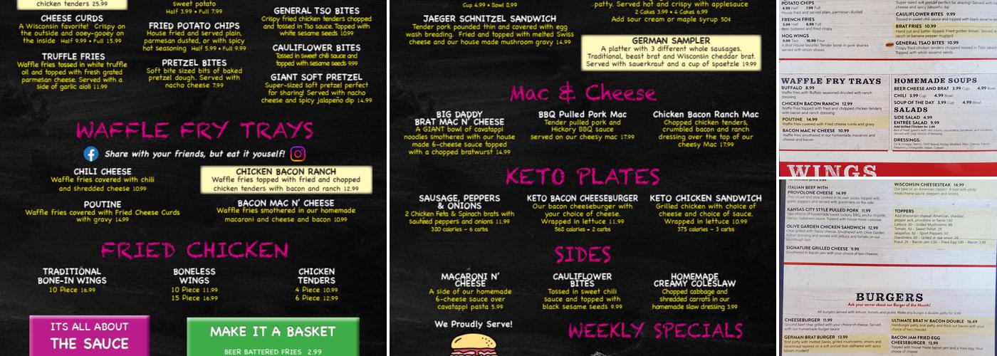 Brat House Grill Menu