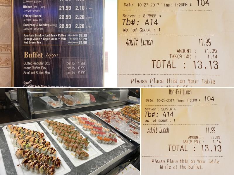 Kami Buffet & Grill Menu