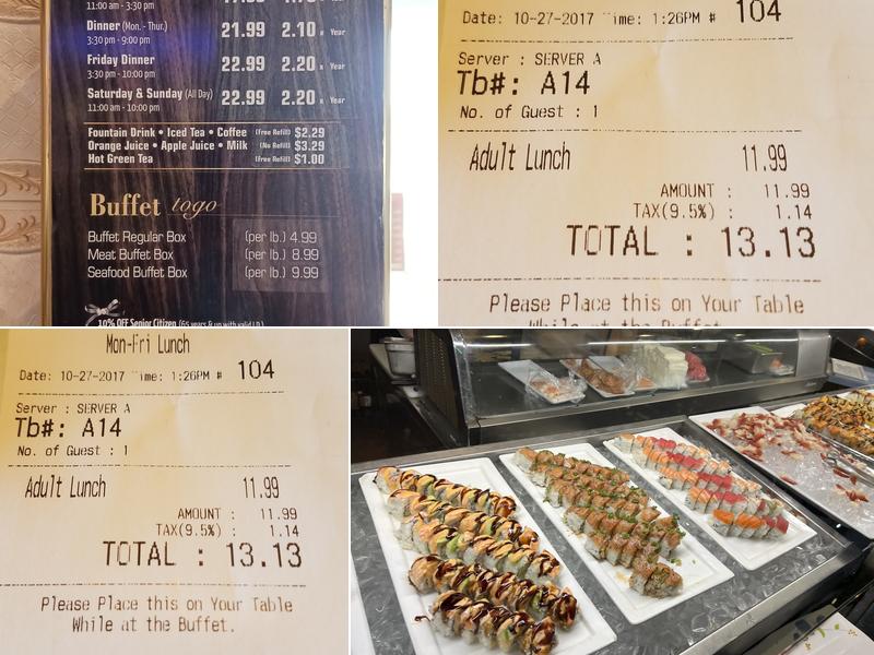 Kami Buffet & Grill Menu