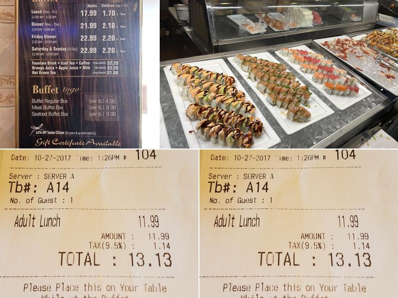 Kami Buffet & Grill Menu