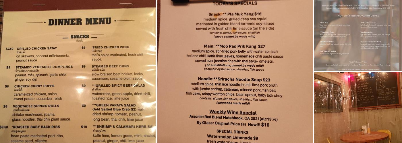 Pure Thai Cookhouse Menu