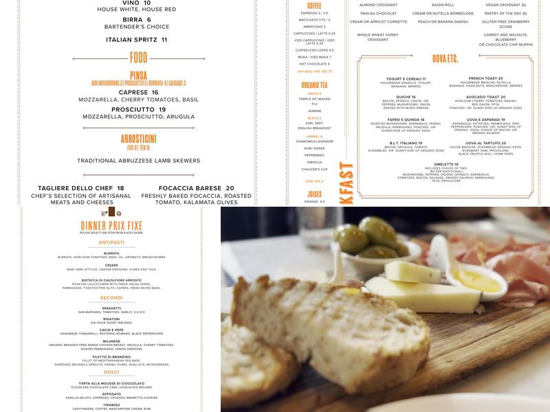 Tarallucci e Vino Upper West Side Menu