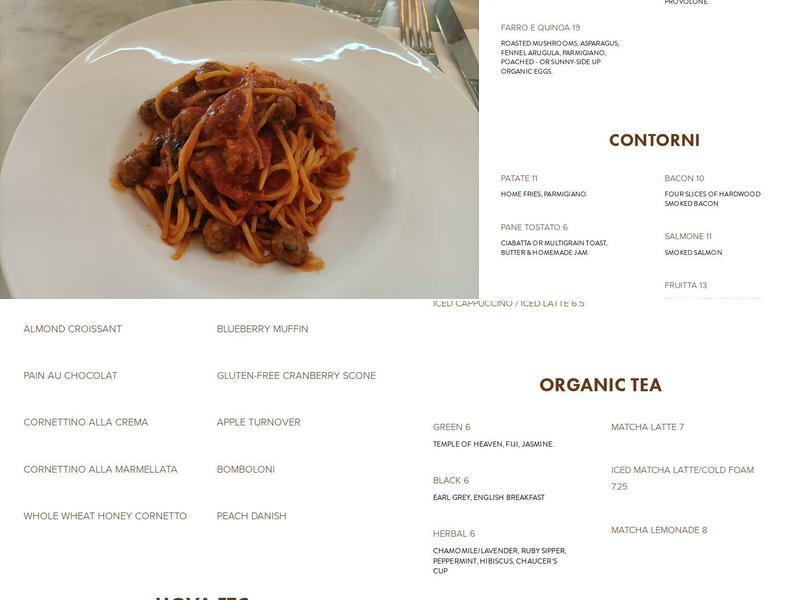 Tarallucci e Vino Upper West Side Menu