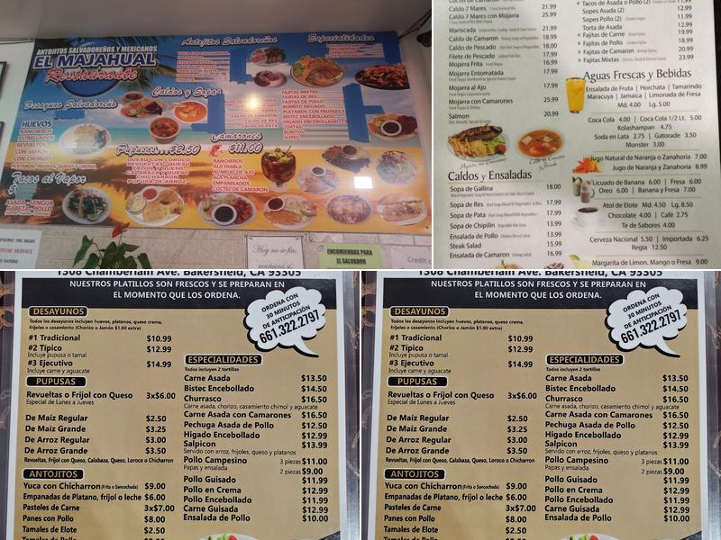 El Majahual Restaurant Menu