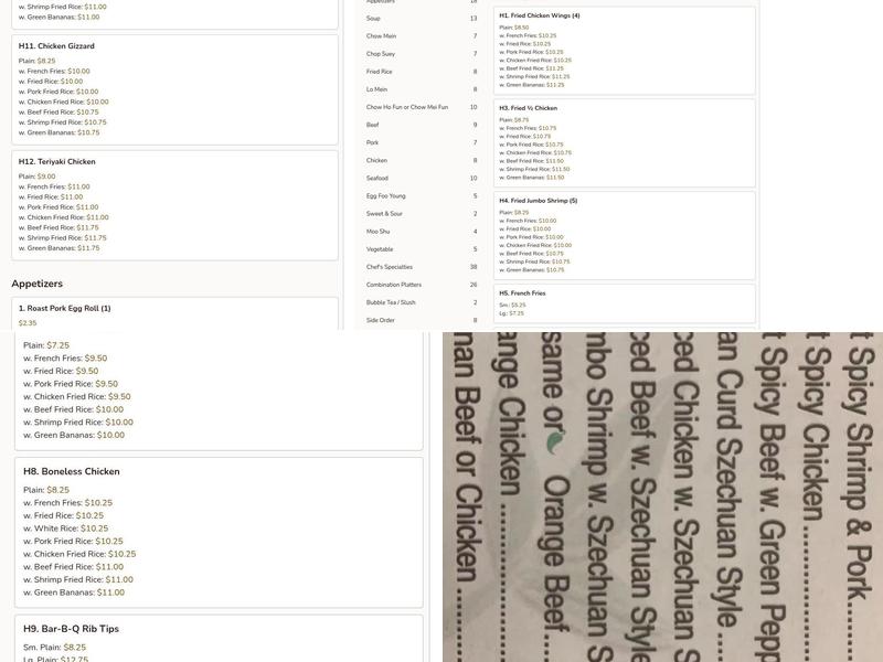 Sun Wah Kitchen Menu