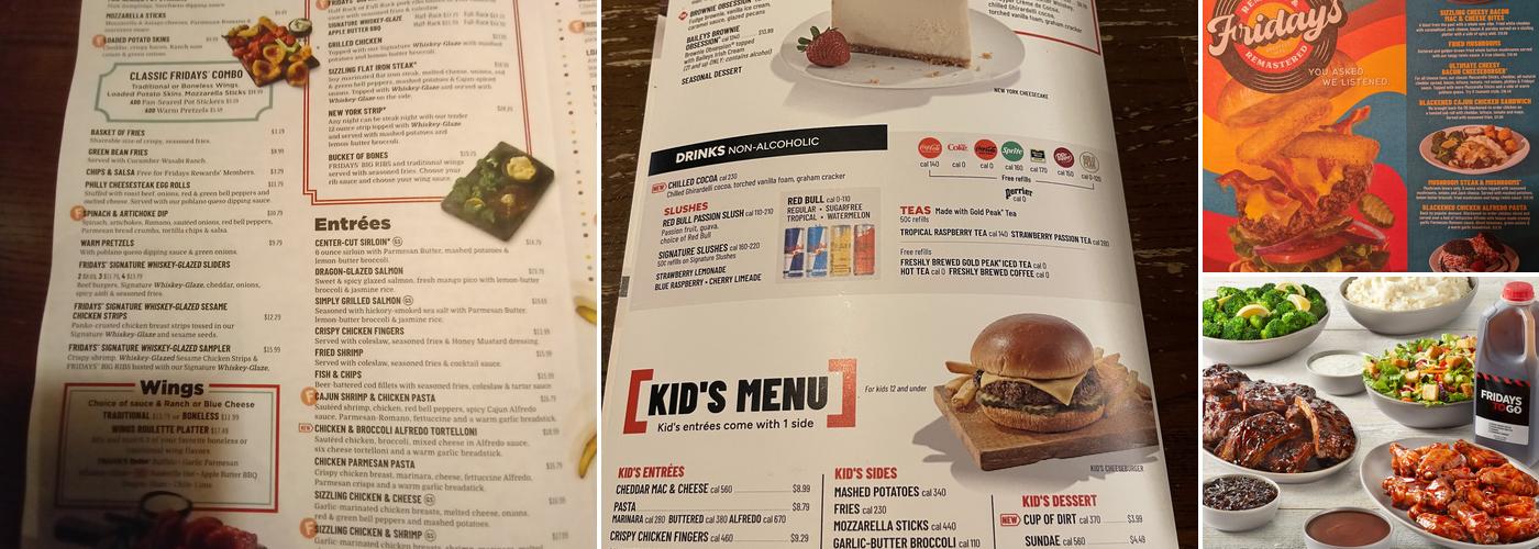 TGI Fridays Menu