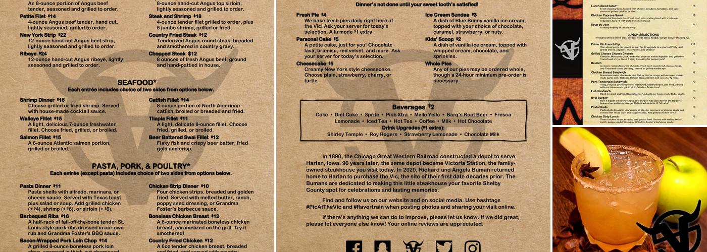 Victoria Station Menu