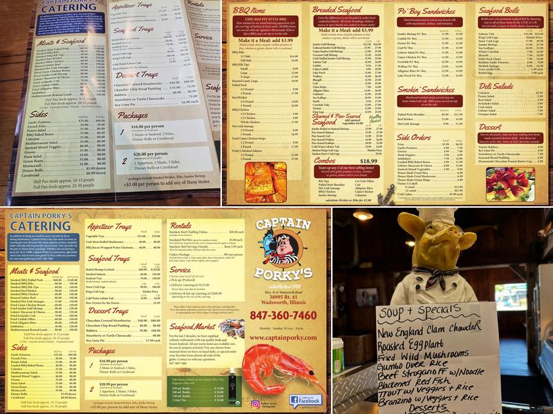 Captain Porky's Menu