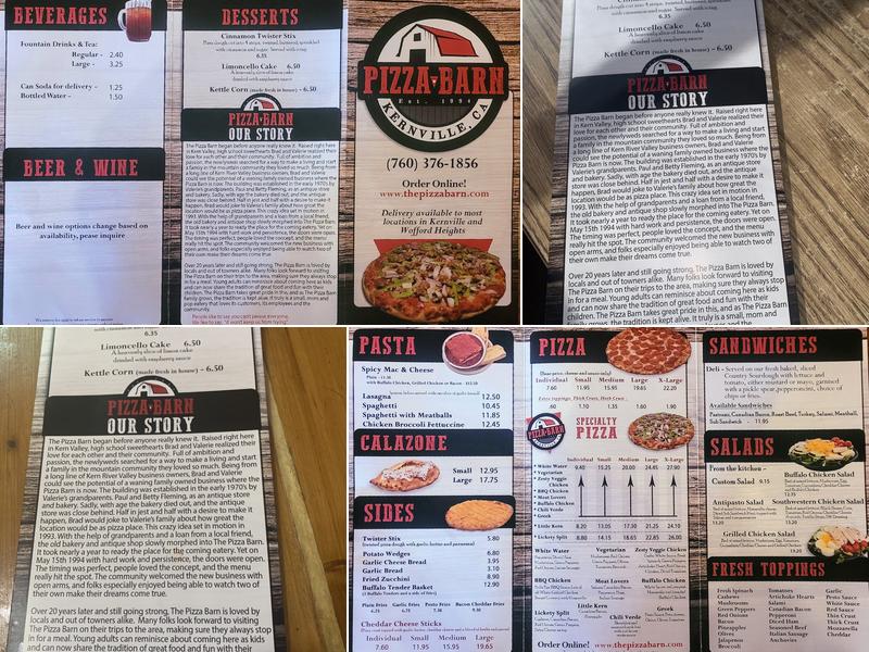 Pizza Barn Menu