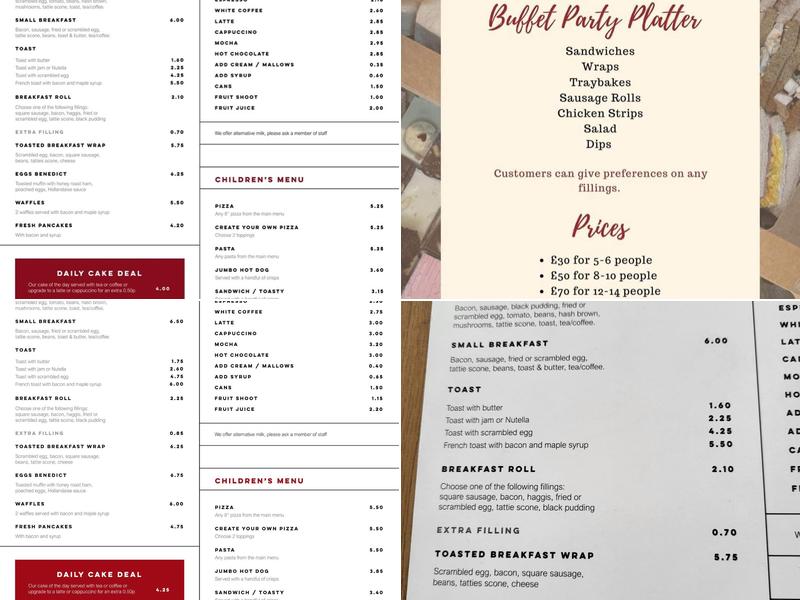 Da Vinci's cafe Menu