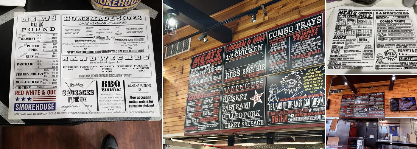Red White & Que Smokehouse Menu