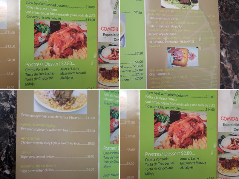 Cevicheria El Limon Menu