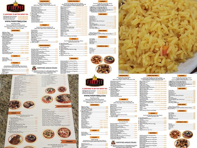 Fire Pit Barbecue Menu