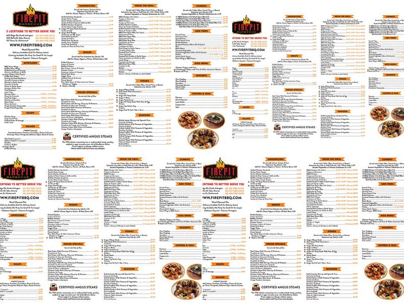 Fire Pit Barbecue Menu