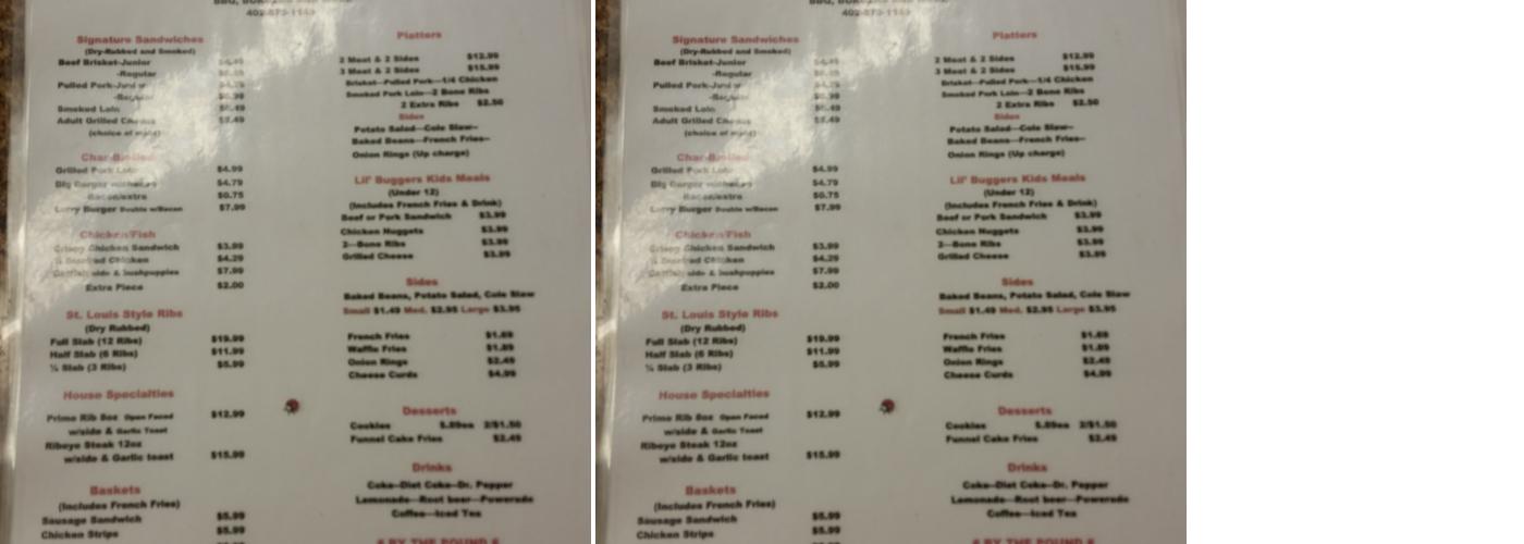 Ladybug BBQ Menu
