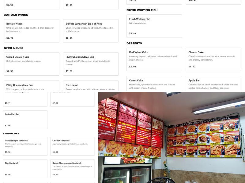 U.S Fried Chicken & Pizza Menu