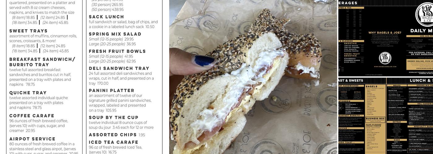 Bagels & Joe Menu