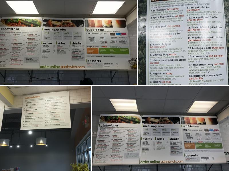 Bánhwich Café Menu