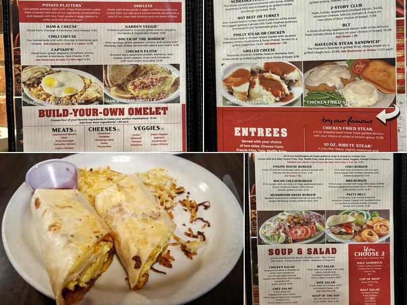 Engine House Cafe Menu