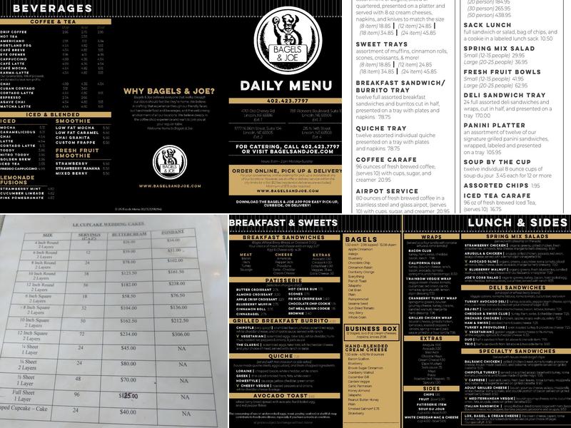 Bagels & Joe Menu