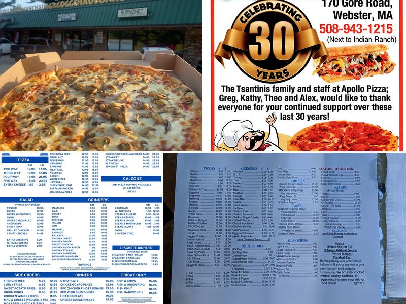 Apollo Pizza of Webster Menu