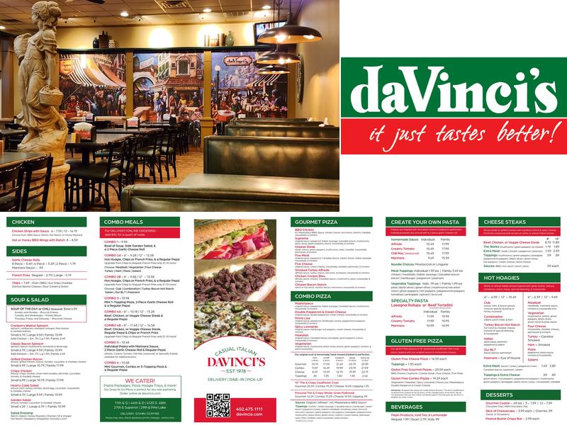 Davinci's Menu