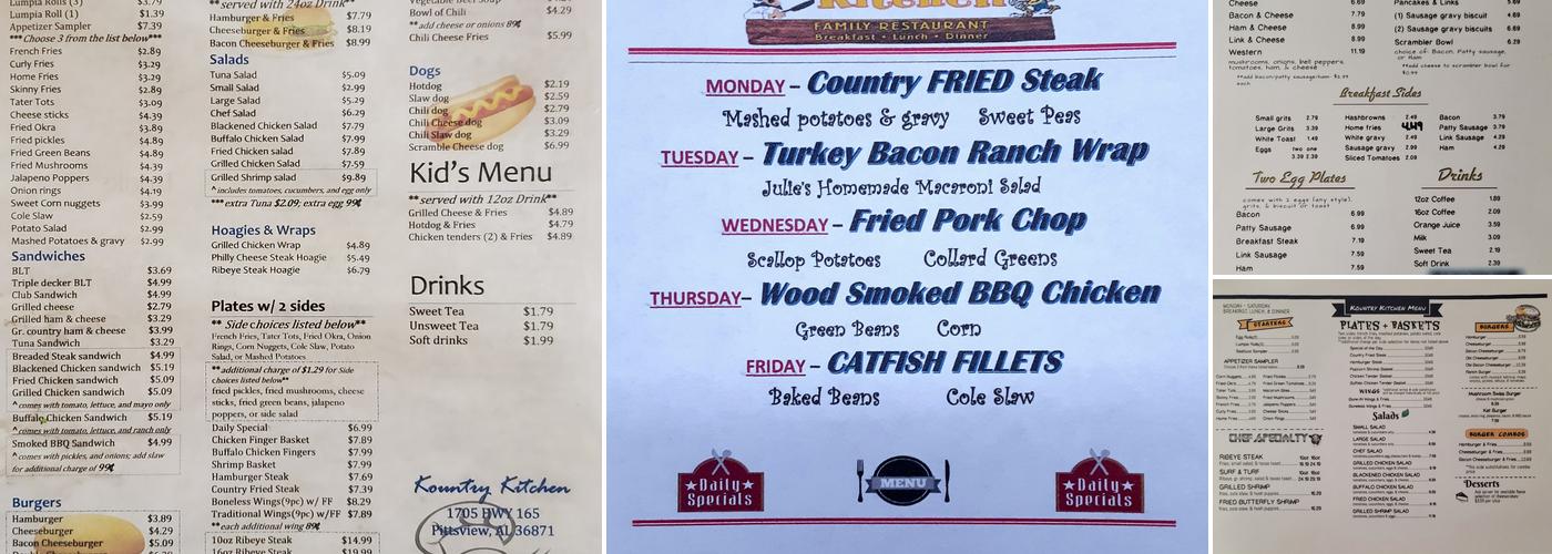 Kountry Kitchen Menu
