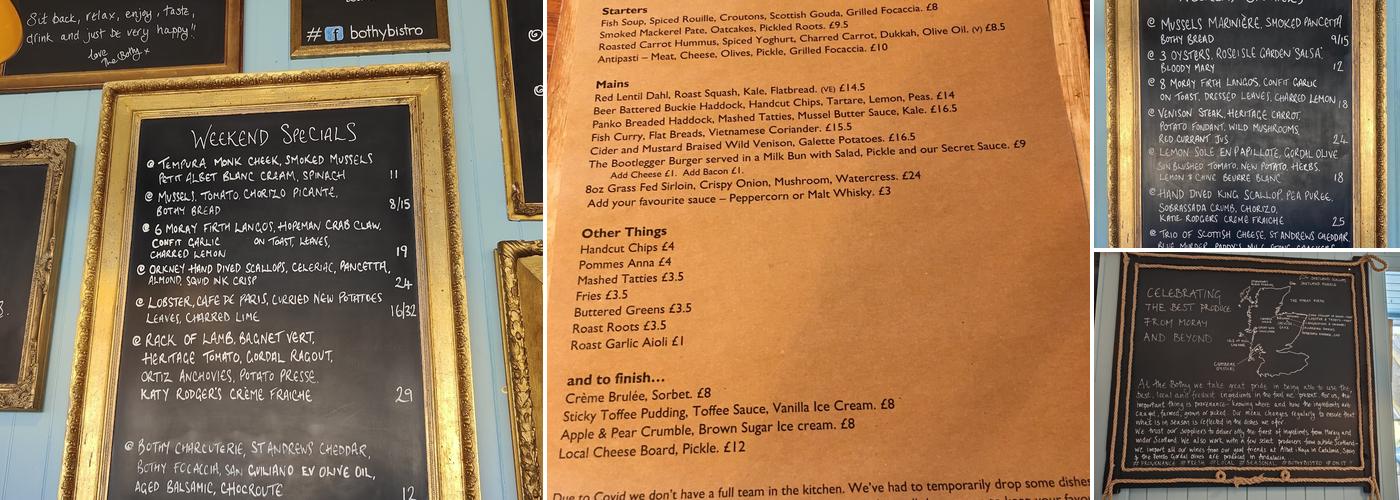 The Bothy Bistro Menu