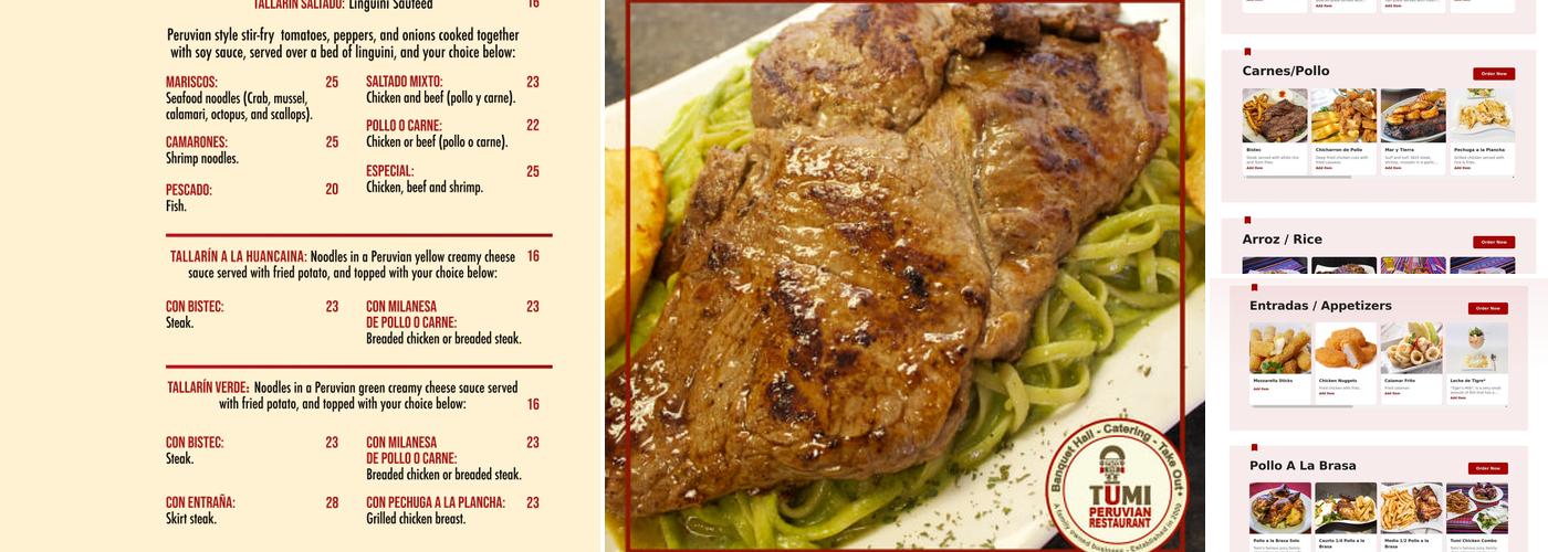 Tumi Peruvian Restaurant Menu