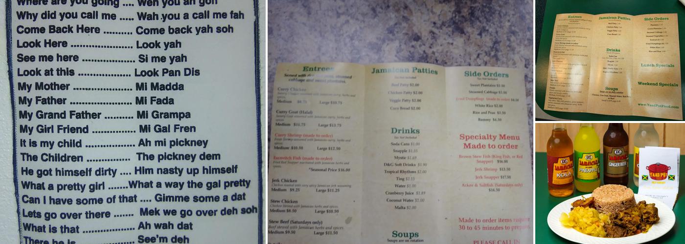 Yaad Pot Menu
