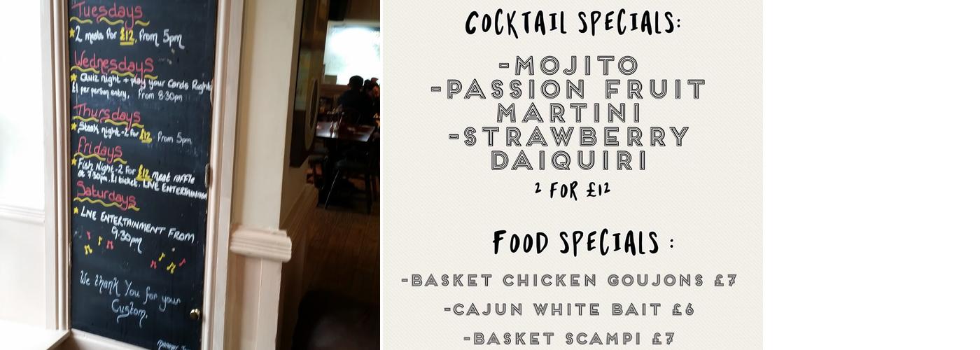 The Plymstock Inn Menu