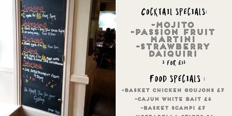 The Plymstock Inn Menu