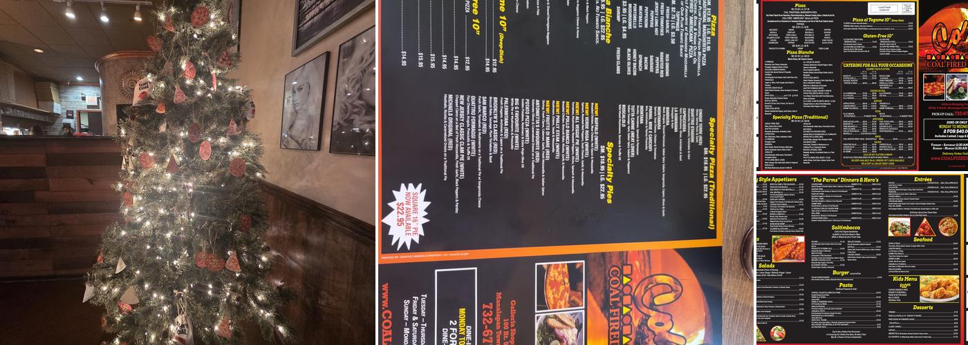 Coal Fired Pizza Menu